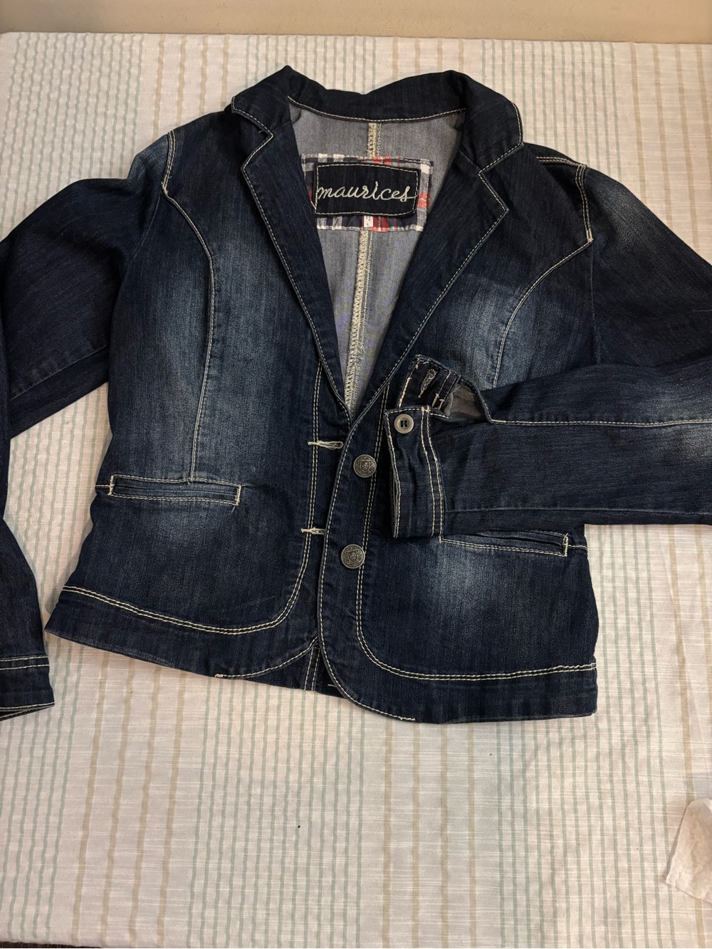 Maurices Dark Blue Denim Jacket Blazer